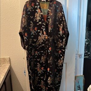 Floral Satin Kimono Robe Asian Core